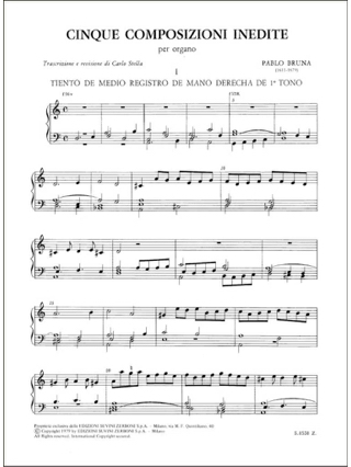 5 Composizioni Inedite - Pablo Bruna - Partition - Orgue